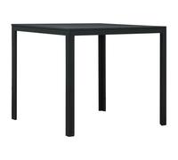 vidaXL Coffee Table Black HDPE Wood Look Garden Backyard Outdoor Furniture