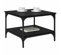 vidaXL Coffee Table Black Oak 55 x 55 x 40 cm Engineered Wood, Stylish Drink Table, Industrial Coffee, Functional Storage, Modern Living Room Furniture, Durable Centerpiece