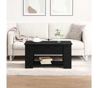 Vidaxl Coffee Table Black Oak Wood 79 X 49 X 42.5 Cm Coffee Table, Black