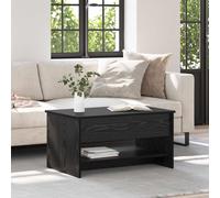 Coffee Table Black Oak 80 x 50 x 41.5 cm Engineered Wood 1 Shelf Modern Oakgrain