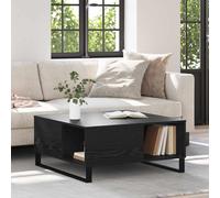 vidaXL Coffee Table Black Oak 80 x 80 x 36.5 cm Engineered Wood