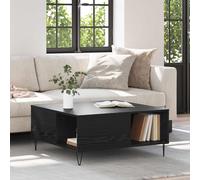 vidaXL Coffee Table Black Oak 80 x 80 x 36.5 cm Engineered Wood