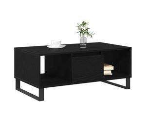 vidaXL Coffee Table Black Oak 90 x 50 x 36.5 cm Engineered Wood | Sleek rectangular shape fits in with any decor, One roomy drawer to help keep things tidy,