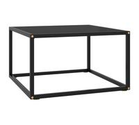 vidaXL Coffee Table Black with Black Glass 60x60x35 cm