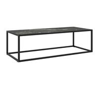 vidaXL Coffee Table Black with Black Marble Glass 120x50x35 cm