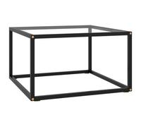 vidaXL Tea Table Black with Tempered Glass 60 cm Accent Couch Sofa Coffee Desk
