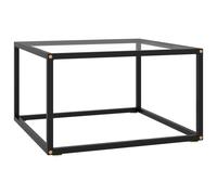vidaXL Tea Table Black with Tempered Glass 60 cm Accent Couch Sofa Coffee Desk
