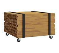 vidaXL Coffee Table Brown 60 x 60 x 38 cm Solid Teak Wood, Living Room, Square D