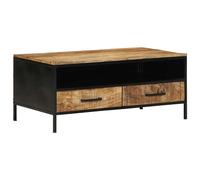 vidaXL Coffee Table Brown 90 x 50 x 40 cm Solid Mango Wood and Metal, Stylish Co