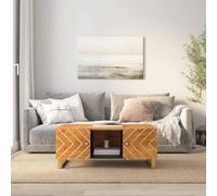 vidaXL Coffee Table Tea Side Table Sofa Table Brown and Black Solid Wood Mango