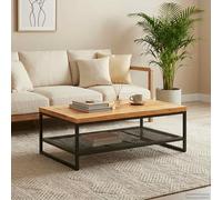 vidaXL Coffee Table Brown and Black 110 x 55 x 35 cm Solid Mango Wood