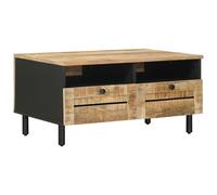 vidaXL Coffee Table Brown and Black 80 x 54 x 40 cm Solid Mango Wood, Living Roo
