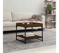 vidaXL Coffee Table Brown Oak 49.5x49.5x45 cm Engineered Wood UK HOT