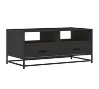 vidaXL Coffee Table Black 100x50x45 cm Engineered Wood and Metal, Black