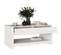 Drammen Coffee Table White Solid Pine Wood Living Room Furniture 99x55cm
