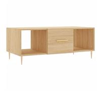 vidaXL Coffee Table - Durable Engineered Wood, Stylish Sonoma Oak Finish, Ample Storage, Modern Design, Iron Legs