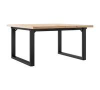 Coffee Table Natural Pine 80x80x45.5 cm O-Frame Powder-Coated Steel Style