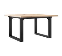 vidaXL Coffee Table End Table Side Table O-Frame Solid Wood Pine and Steel