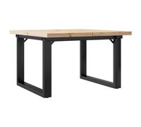 vidaXL Coffee Table End Table Side Table O-Frame Solid Wood Pine and Steel