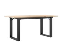 vidaXL Coffee Table End Table Side Table O-Frame Solid Wood Pine and Steel