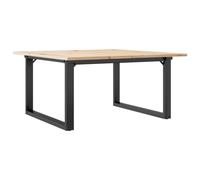 vidaXL Coffee Table End Table Side Table O-Frame Solid Wood Pine and Steel