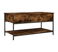 vidaXL Coffee Table Smoked Oak 100x50x50 cm Engineered Wood and Metal