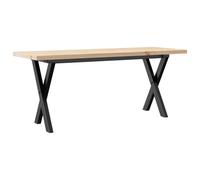 vidaXL Coffee Table End Table Side Table X-Frame Solid Wood Pine and Steel