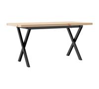 vidaXL Coffee Table End Table Side Table X-Frame Solid Wood Pine and Steel