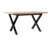 vidaXL Coffee Table End Table Side Table X-Frame Solid Wood Pine and Steel