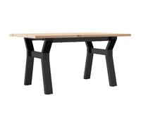 vidaXL Coffee Table Y-Frame End Table Side Table Solid Wood Pine and Cast Iron