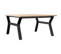 vidaXL Coffee Table End Table Side Table Y-Frame Solid Wood Pine and Steel