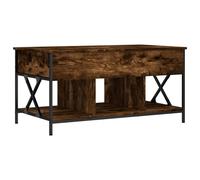 Coffee table Smoked oak 100x55x50cm Engineered wood & Metal Lift-top Storage box