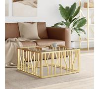 Vidaxl Coffee Table Gold 80X80X40 Cm Stainless Steel And Glass