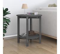Vidaxl Coffee Table Grey Ø 55X60 Cm Solid Wood Pine, Grey