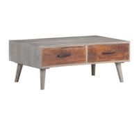 Coffee Table Grey 100x60x40 cm Solid Rough Mango Wood