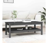 vidaXL Coffee Table Grey 110x50x40 cm Solid Wood Pine UK HOT