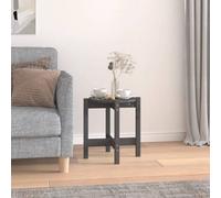 Vidaxl Coffee Table Grey Ø 42.5X45 Cm Solid Wood Pine, Grey