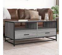vidaXL Coffee Table Grey Sonoma 100x50x45 cm Engineered Wood and Metal