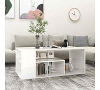 vidaXL Coffee Table High Gloss White 100x50x40 cm Engineered Wood UK HOT