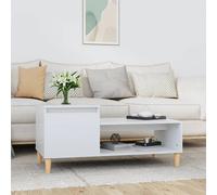 vidaXL Coffee Table High Gloss White 100x50x45 cm Engineered Wood UK GF0