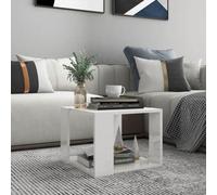 vidaXL Coffee Table High Gloss White Engineered Wood Furniture Cabinet Set