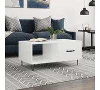 vidaXL Coffee Table High Gloss White 90x50x40 cm Engineered Wood