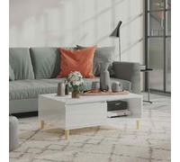 vidaXL Coffee Table High Gloss White 90x60x35 cm Engineered Wood UK