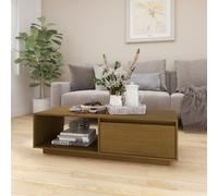 vidaXL Coffee Table Honey Brown 110x50x33.5 cm Solid Pinewood