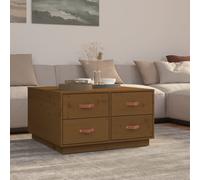 vidaXL Coffee Table Honey Brown 80x80x45 cm Solid Wood Pine