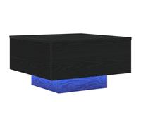 vidaXL Coffee Table LED Lights Black Oak 55 x 55 x 31 cm