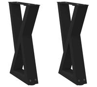 vidaXL Coffee Table Legs 2 pcs Black 28x(42-43.3) cm Steel