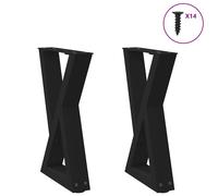 vidaXL Coffee Table Legs 2 pcs Black 28x(42-43.3) cm Steel