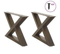 vidaXL Coffee Table Legs 2 pcs Natural Steel 50x(30-31.3) cm Steel