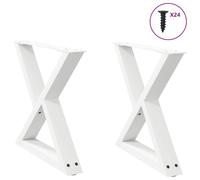 vidaXL Coffee Table Legs 2 pcs White 60x(42-43.3) cm Steel